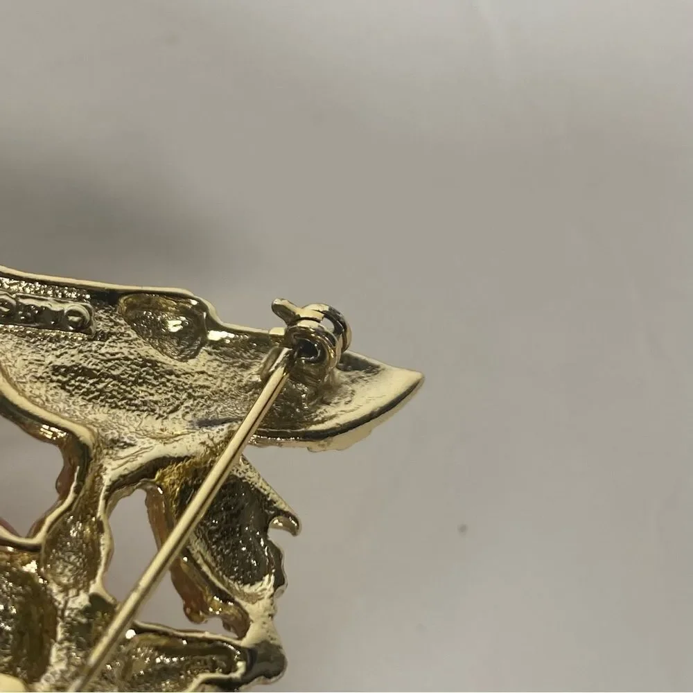 American Jewelry Company Vintage Matte and Satin Gold Finish Angel Brooch